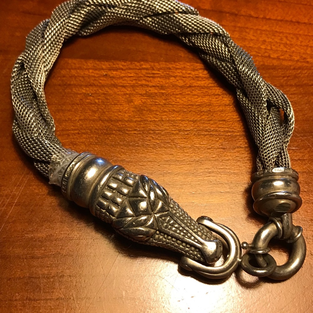 Kieselstein Cord sterling Silvr alligator bracelet
